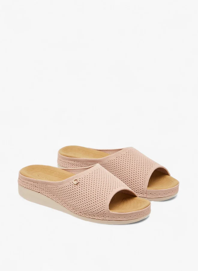 Le Confort Flyknit Textured Slip-On Comfort Sandals
