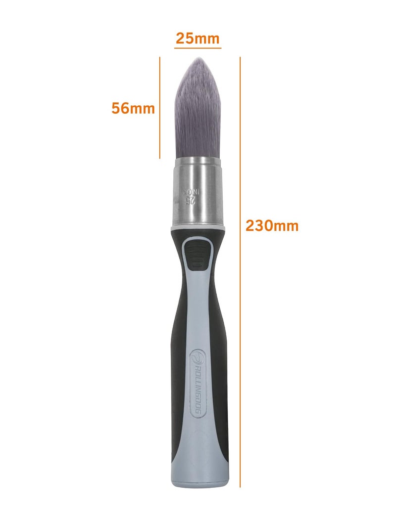 ROLLINGDOG Trim Paint Brush - 25mm Edge Paint Brush Pointed Round Detail Brush Edge Painting Tool for Wall Corners,Doors,Cabinets and Detailed Molding - Image 5