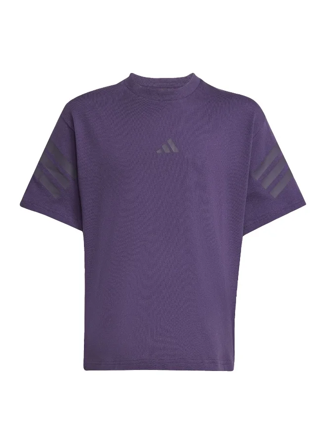 Adidas Adidas J Fi 3S T Purple T-Shirt (Short Sleeve) T-Shirts For Kids