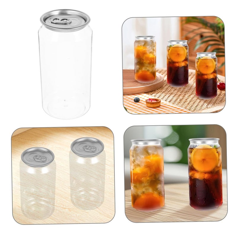 20pcs Empty PET Juice Bottles With Lids For Beverages Milk Portable - Image 4