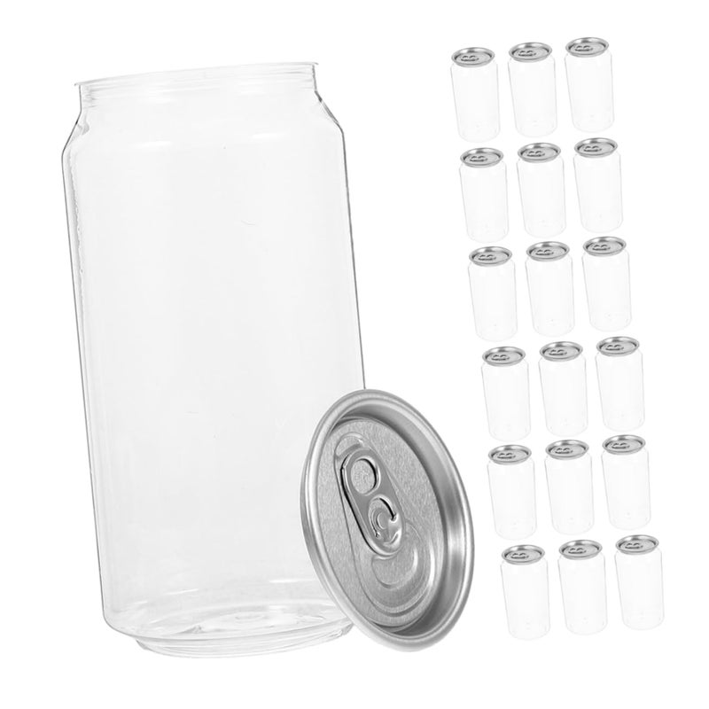 20pcs Empty PET Juice Bottles With Lids For Beverages Milk Portable - Image 2