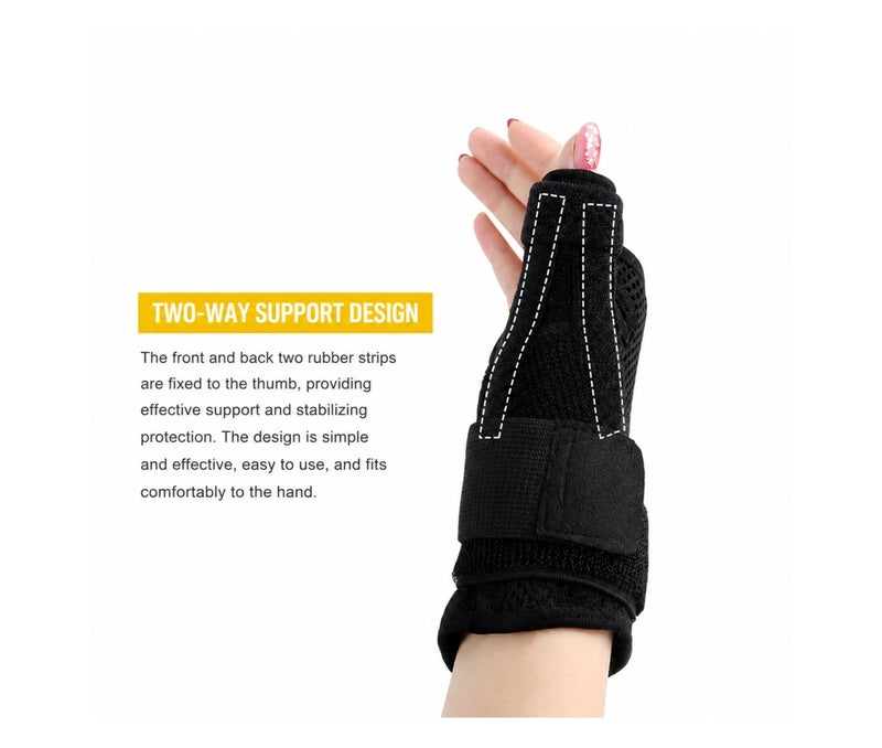 HASTE Thumb and Wrist Support Brace - Adjustable Splint with Reinforced Bars - Reversible Left and Right - Black - Image 5