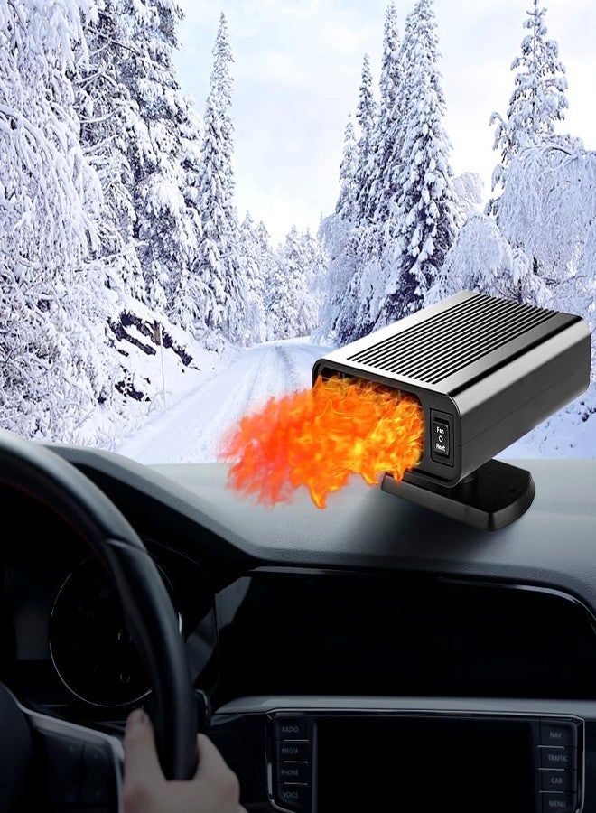 Fun Gift Car Heater, 12V portable car heater and defroster-150W Car Heater Defroster Automobile Windscreen Fan with 360° Rotatable Base, Black - Image 4
