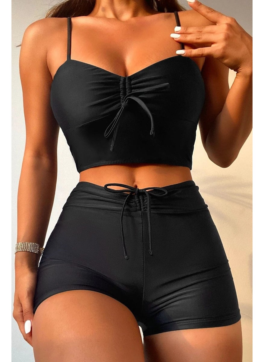 Angelsin طقم بيكيني تانكيني قابل للتعديل مع شورتات السباحة  - Image 1