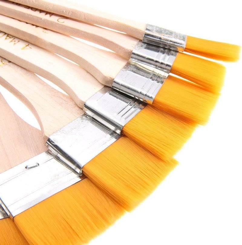 Drumstone (𝗦𝗽𝗲𝗰𝗶𝗮𝗹 𝟭𝟬 𝗬𝗲𝗮𝗿𝘀 𝗪𝗮𝗿𝗿𝗮𝗻𝘁𝘆) 12 Nylon Art Brushes - Versatile Set for Watercolor, Acrylic, Tempera - Durable, Easy to Clean, Ideal for Artists & Kids - Image 4