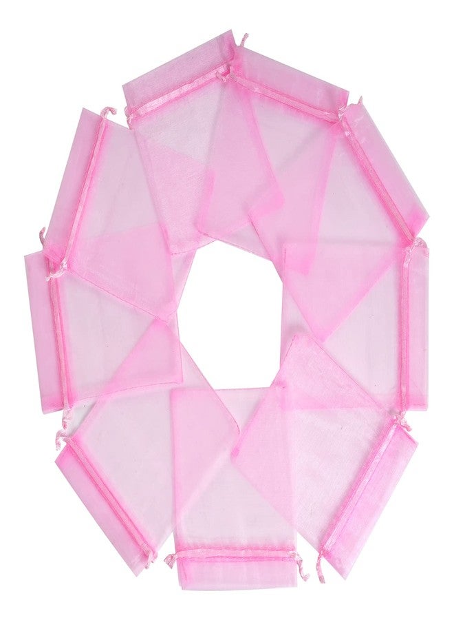 Bskifnn 100pcs Organza Bags - Satin Drawstring Pouch for Mother's Day, Valentine's Day, Halloween, Wedding, Party Favors & Jewelry - 3.54''x4.33'' (9x11cm) (Pink) - Image 3