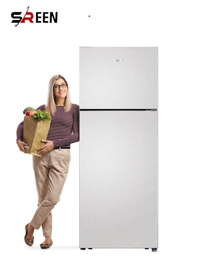 SREEN Double Door Refrigerator 16.43 Feet 465 L 100 W SRTM-465NF Silver - Image 3