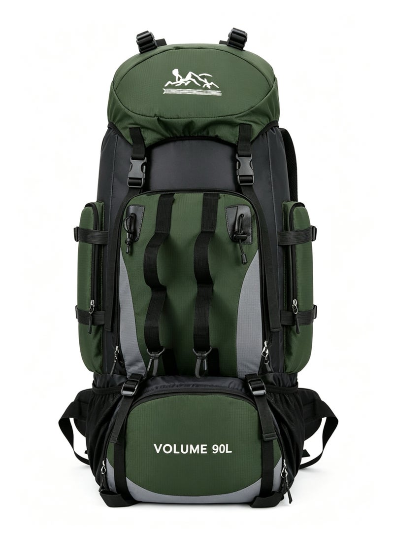 90L Outdoor Travel Backpack,Outdoor Tactical Mountaineering Sports Backpack, Large Capacity Backpacks Green - Image 2