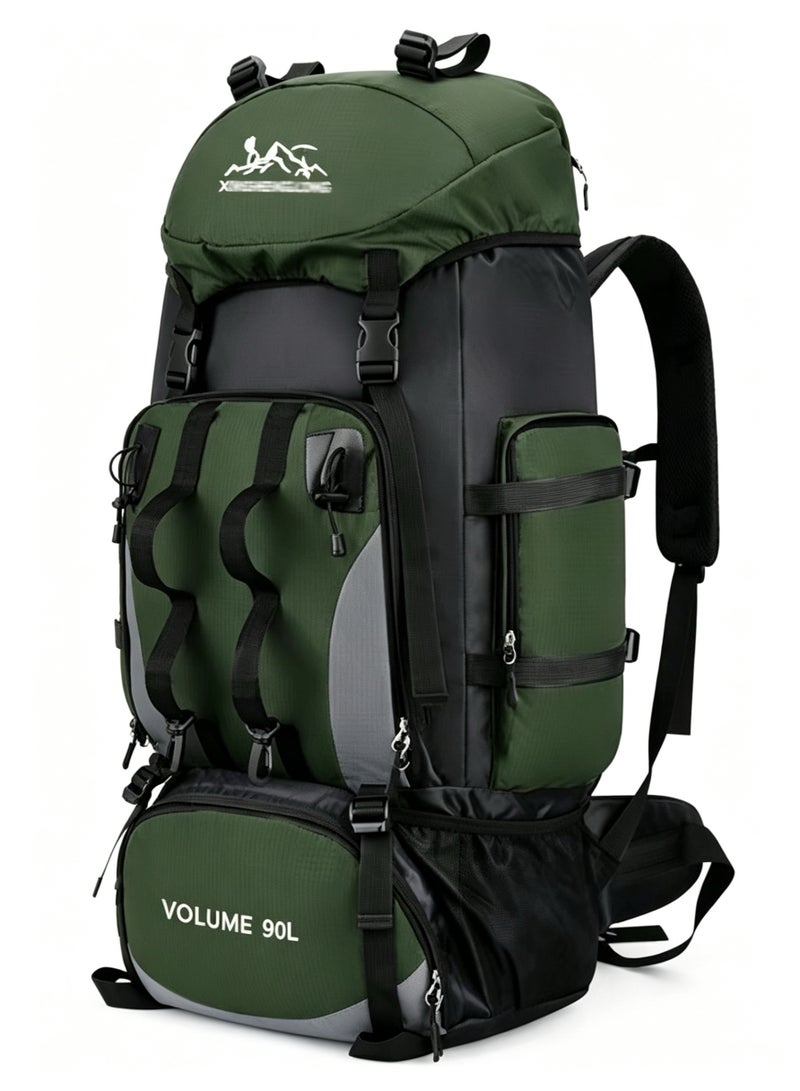 90L Outdoor Travel Backpack,Outdoor Tactical Mountaineering Sports Backpack, Large Capacity Backpacks Green - Image 1