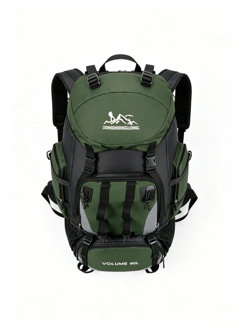 90L Outdoor Travel Backpack,Outdoor Tactical Mountaineering Sports Backpack, Large Capacity Backpacks Green - Image 4