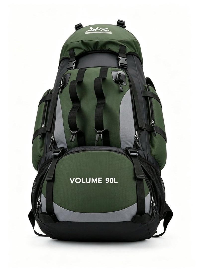 90L Outdoor Travel Backpack,Outdoor Tactical Mountaineering Sports Backpack, Large Capacity Backpacks Green - Image 5
