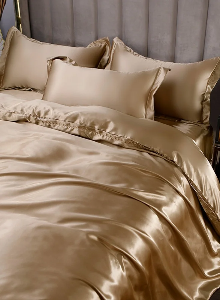 شاربدو 4-Piece Bedding Set Microfiber Soft Quilt Set with 1 Quilt Cover 1 Flat Sheet and 2 Pillowcases King Size Bed（200*230cm）