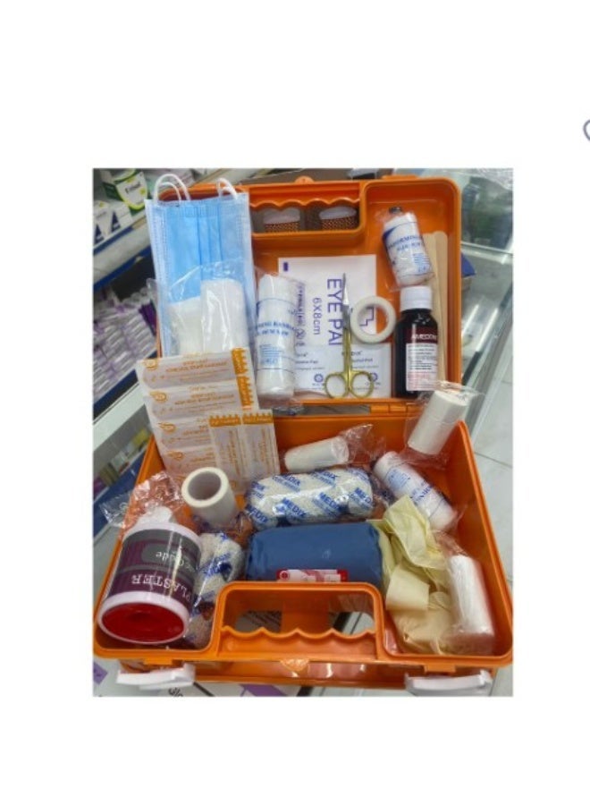 numed FIRST AID BOX ORANGE with MEDICINE - Image 1