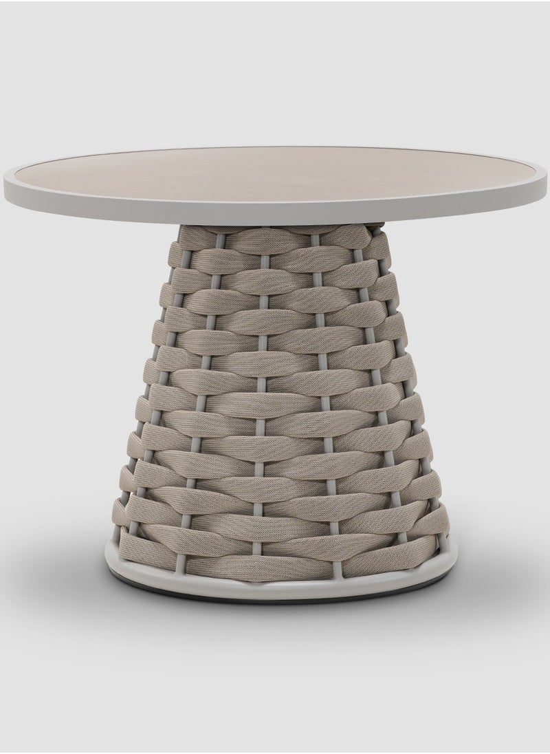 AL HUZAIFA FURNITURE - Hug Outdoor Round Table Ceramic Glass Top - Image 1