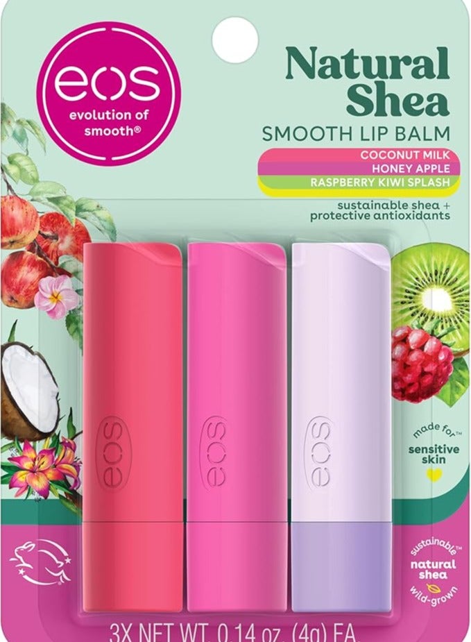 إي أو اس مرطب الشفاه الناعم من إي أو إس بنكهة حليب جوز الهند والعسل 3 عبوات (3*4 جم)
