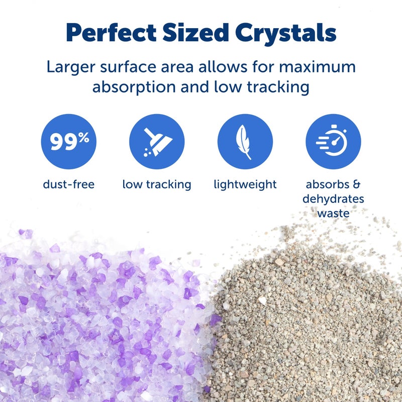 PetSafe ScoopFree Premium Crystal Cat Litter - Outperforms Clay Litter - Refill Packs - Reusable Tray Compatible - Lavender Scent - 4.3 lb Bags - 2 Pack - Image 3