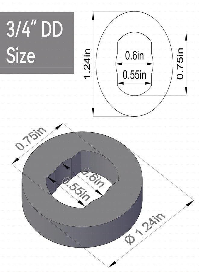 WGOHUI 3/4"DD x 1" DD U Joint for Steering Shaft, 3-1/4" Length Double D Universal Single U-Joint with Max Angle 35° Degree - Image 4