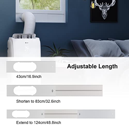 GUEQUITLEX Portable AC Window Vent Kit with 5.9” Exhaust Hose Window Seal Kit for Portable Air Conditioner, Adjustable Portable AC Windows Vent Kit for Sliding Horizontal and Vertical Window - Image 4