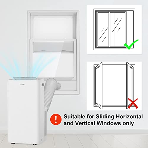 GUEQUITLEX Portable AC Window Vent Kit with 5.9” Exhaust Hose Window Seal Kit for Portable Air Conditioner, Adjustable Portable AC Windows Vent Kit for Sliding Horizontal and Vertical Window - Image 3