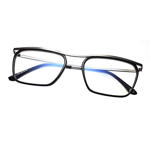 Peter Jones Square Blue Light Blocking Reading Glasses for Men and Women | Computer Readers UV Protection lenses (AG215, SIZE MEDIUM) - Image 1