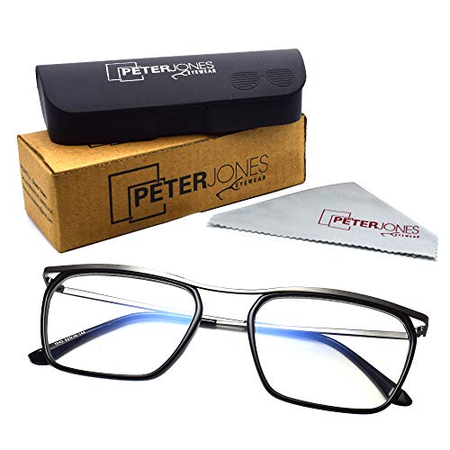 Peter Jones Square Blue Light Blocking Reading Glasses for Men and Women | Computer Readers UV Protection lenses (AG215, SIZE MEDIUM) - Image 5