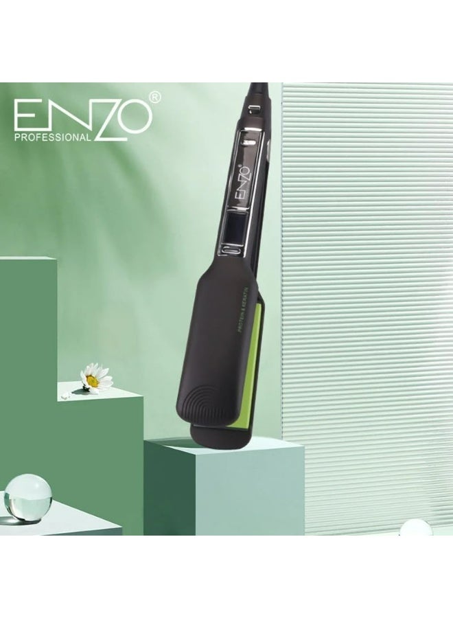 ENZO Professional مكواة شعر إنزو بروفيشينال EN-3822 – مكواة سيراميك احترافية لتصفيف ناعم وخالي من التجاعيد – النسخة الدولية - Image 5