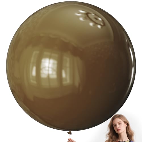 KAWKALSH Brown Balloons 9pcs 36 Inch Extra Large Big Jumbo Giant Dark Brown Boho Neutral Coffee Latex Helium Balloons for Wedding Baby Shower Gender Reveal Birthday Party Decorations - Image 1