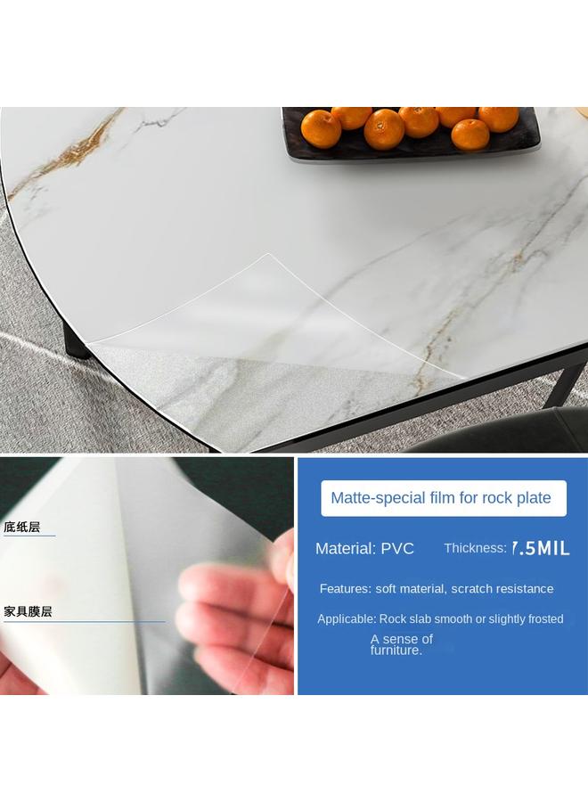 Bluejw Rock Plate Dining Table Protective Film High Temperature Resistant Marble Desktop Coffee Table Table Quartz Stone Table Furniture Transparent Film  - Image 1