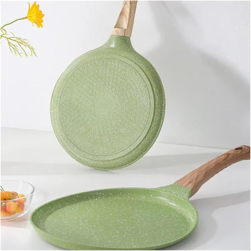 Stone Frying Pan Steak Pancake Omelette Non-Stick Cooking Breakfast Maker Induction Cooker Gas Thousand-Layer Bakeware(Green 6 inch) - Image 4