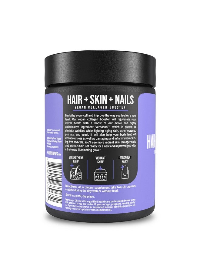 InnoSupps Hair + Skin + Nails Supplement | Vegan Collagen Booster | Biotin, B12, Horsetail Herb Powder | Stimulate Hair Growth, Revitalize Skin, Strengthen Nails | 60 Capsules - Image 2