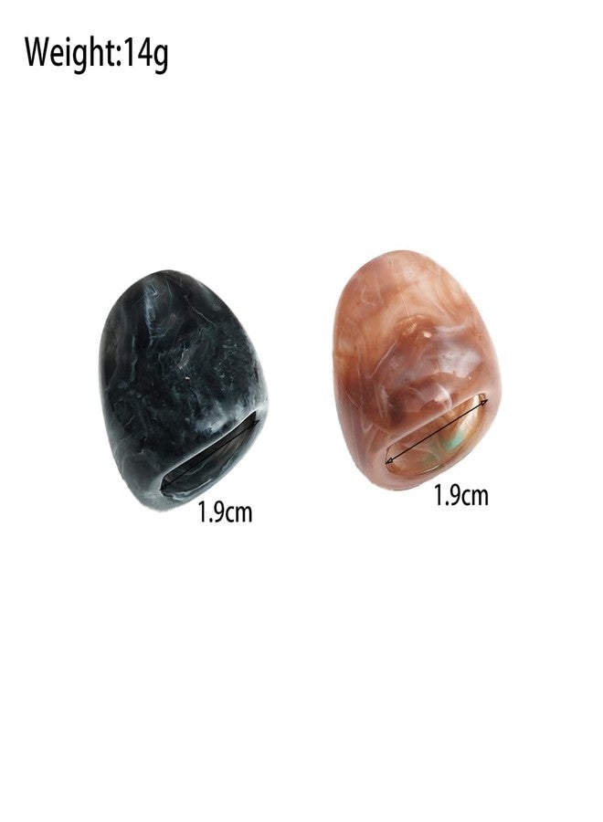 FUTIMELY Fashion Chunky Acrylic Knuckle Rings Set for Women Thick Multicolor Resin Finger Rings Set Y2k Aesthetic Statement Rings Jewelry Accessories (Black) - Image 4