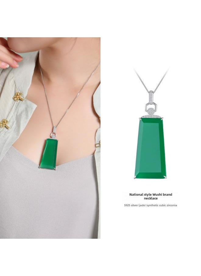 Original Design S925 Silver Nothing Brand Jade Necklace Women Green Chalcedony Pendant National Style Retro Jewelry - pzsku/Z7B54A9332FEE6F161730Z/45/_/1733819890/2882ae68-58a7-4cf9-a1d3-ca4fe12b744a