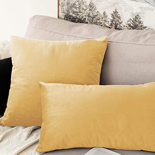 Khooti Velvet Cushion Cover, 18 x 22 Inches / 45 x 55 cm | Wheat | Pack of 3 | Solid Plain Soft & Smooth, Decorative Cushion Covers for Living Room, Bedroom, Couches, Chairs, Sofas, Beds & Home Decor - Image 4