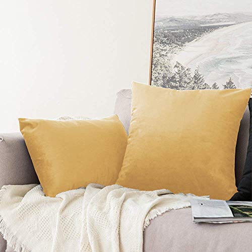 Khooti Velvet Cushion Cover, 18 x 22 Inches / 45 x 55 cm | Wheat | Pack of 3 | Solid Plain Soft & Smooth, Decorative Cushion Covers for Living Room, Bedroom, Couches, Chairs, Sofas, Beds & Home Decor - Image 2