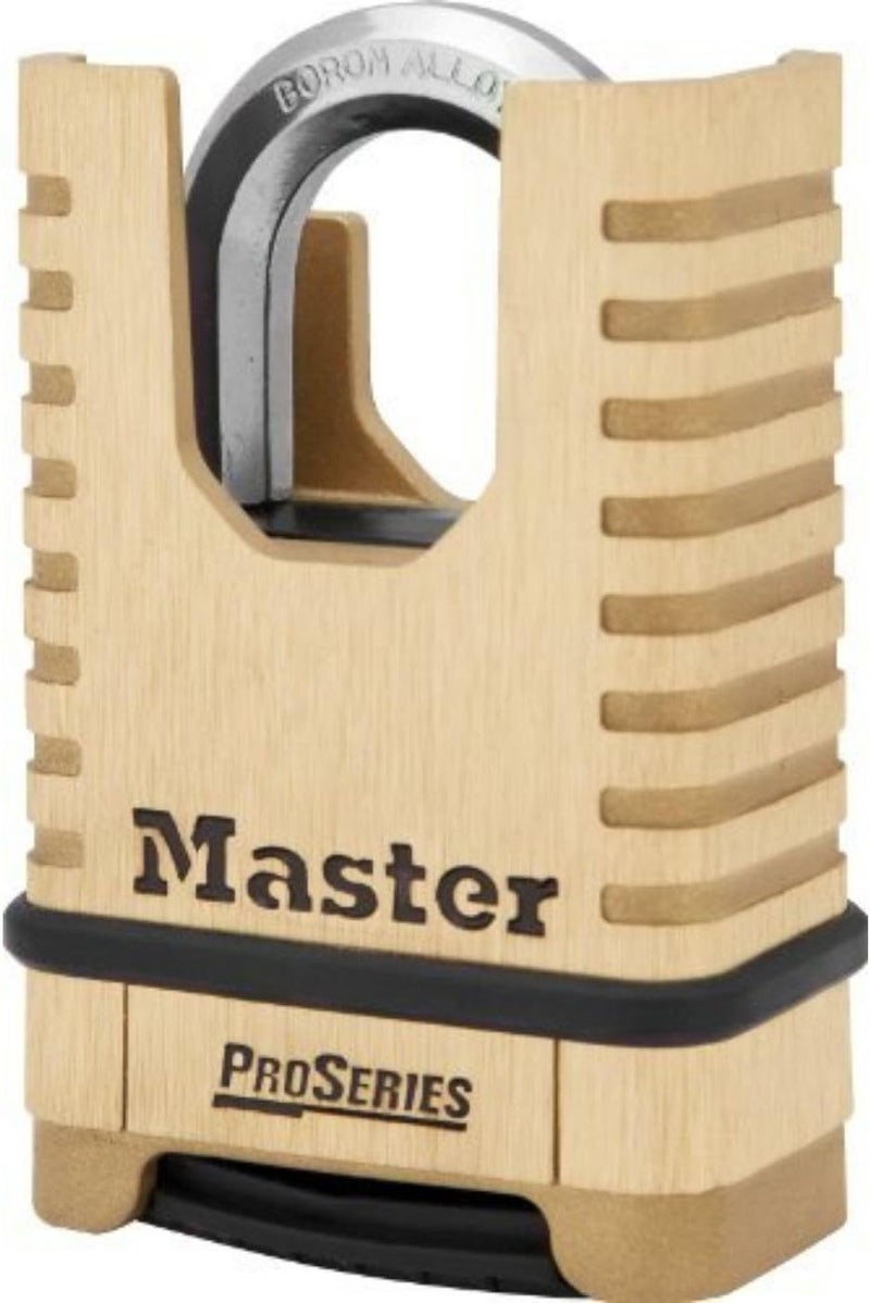 MasterLock ProSeries Brass Padlock, Set Your Own Combination Lock, Commercial Grade Locks with Code for Tools, Fences, Gates, 2-1/4 inches Wide, 1177D - Image 4