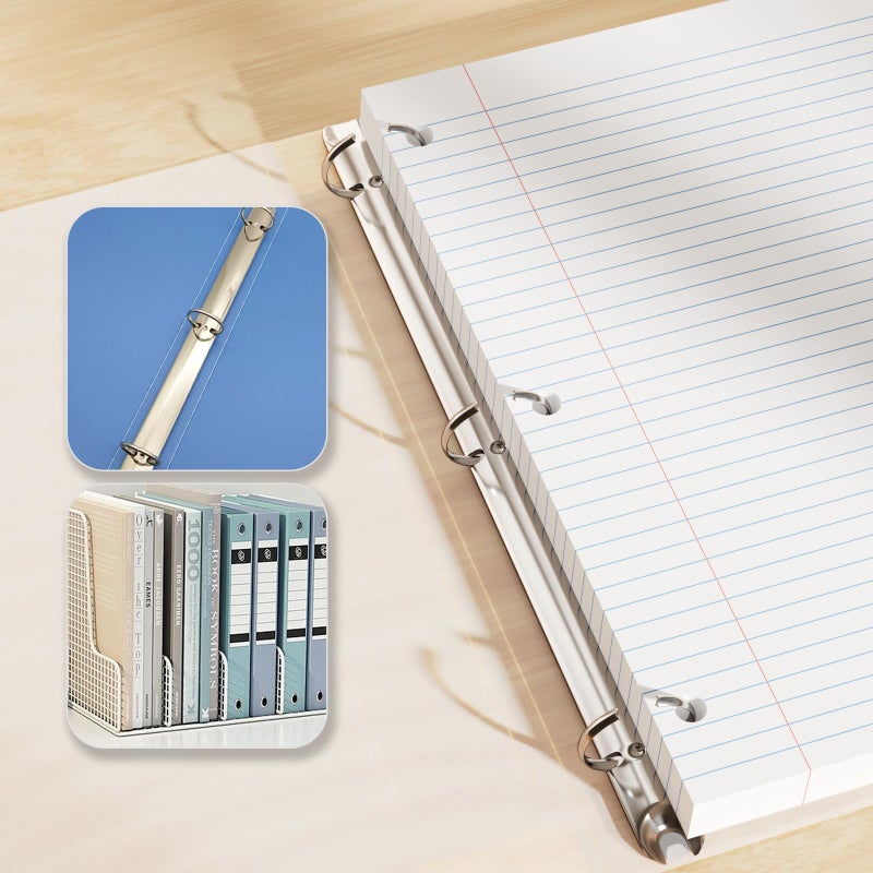 AILZFEI White Loose Leaf Paper 130 Sheets Filler Paper 8 * 10.5 College Ruled 3-Hole Punched for 3-Ring Binders Notebook Lined 8" x 10.5" - Image 5