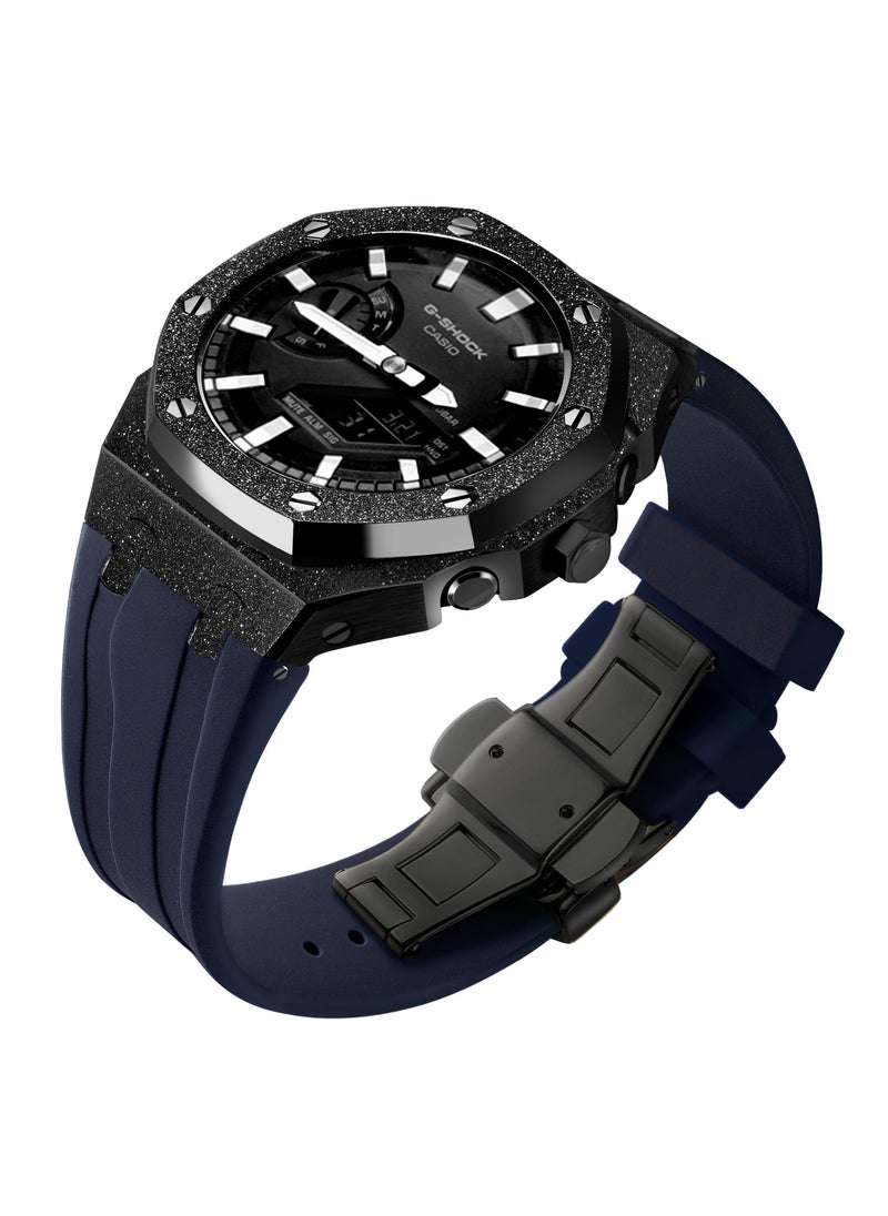 Generic Frosted Gold GA2100 Case Casio G-Shock Oak AP Mod Starry Band BezelFrost gold black shell blue tape Frost gold black shell blue tape 