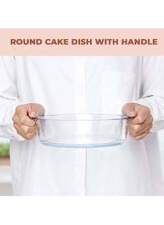 Laopala LAOPALA Glass Pie Plate with Handles 800ML Baking Dish, Clear Glass Serving Plate for Snacks, Salads, Desserts Deep Glass Pie Pan  - Image 5
