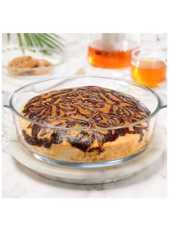 Laopala LAOPALA Glass Pie Plate with Handles 800ML Baking Dish, Clear Glass Serving Plate for Snacks, Salads, Desserts Deep Glass Pie Pan  - Image 1