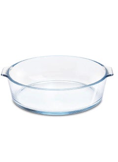 Laopala LAOPALA Glass Pie Plate with Handles 800ML Baking Dish, Clear Glass Serving Plate for Snacks, Salads, Desserts Deep Glass Pie Pan  - Image 2