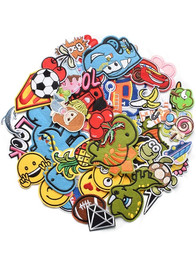 60 قطعة من الرقع المطرزة بأنماط متنوعة عشوائية، ألوان زاهية زاهية، خياطة/كي على رقعة زينة للملابس، والفساتين، والقبعات، والجينز، وإكسسوارات اصنعها بنفسك - Image 2