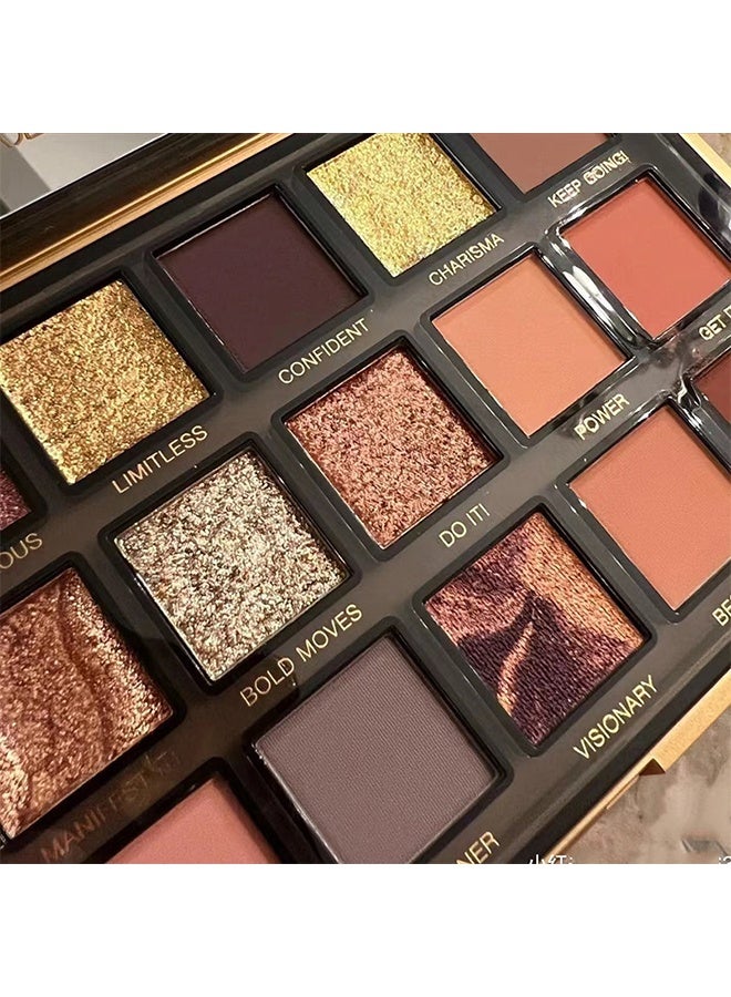 OCHEAL Empowered Eyeshadow palette Multicolour, 18 Color Eye Shadow Plate, Glitter Matte Natural Neutral Colorful Eyeshadow, Waterproof Long Lasting Natural Mixing Pigment Eyeshadow Palette Makeup - Image 4