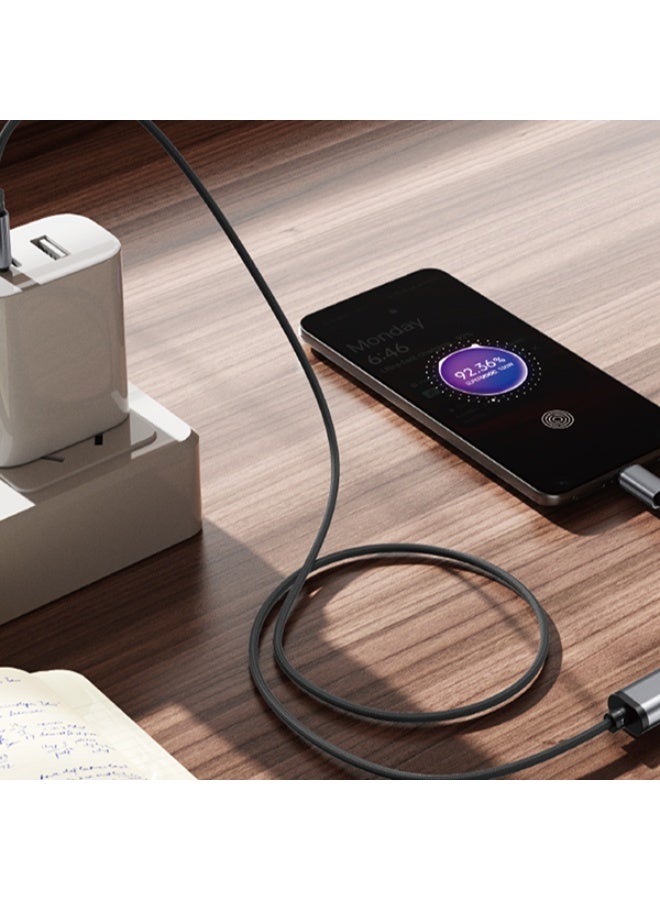 STARFIRE 100W 2-in-1 USB C to USB C and Lightning Fast Charging Cable, 48-Count High-Density Braided Data Lead for Laptops & Smartphones, 1.2m, Black - Image 3
