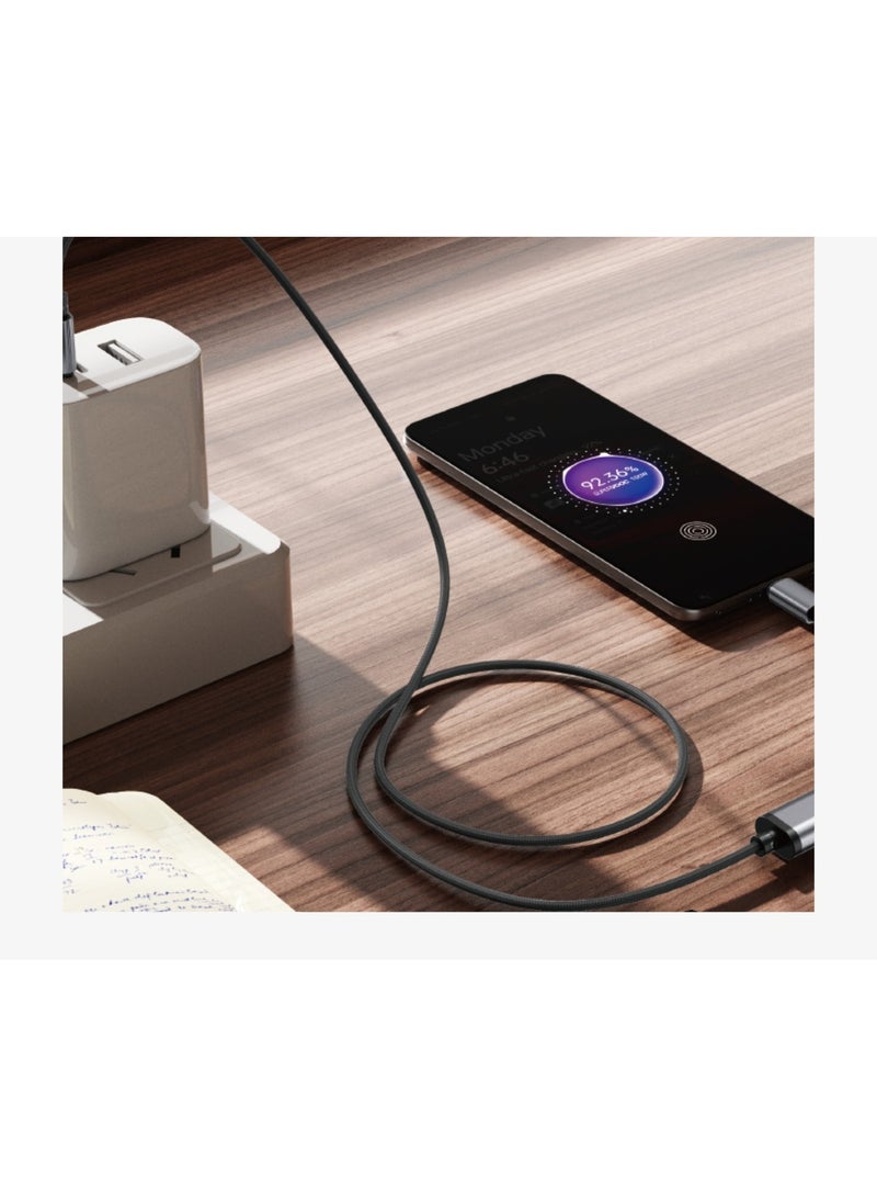 STARFIRE 100W 2-in-1 USB C to USB C and Lightning Fast Charging Cable, 48-Count High-Density Braided Data Lead for Laptops & Smartphones, 1.2m, Black - Image 5