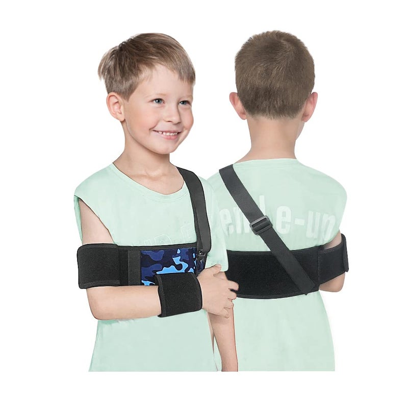 Kids Shoulder Immobilizer Sling Child Arm Sling with Waist Strap for Broken Collarbone Clavicle Shoulder Injury Arm Holder Rotator Cuff Surgery Sling for Toddler Support Brace