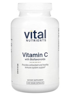 Vital Nutrients Vitamin C With Bioflavonoids 220 Vegan Capsules 