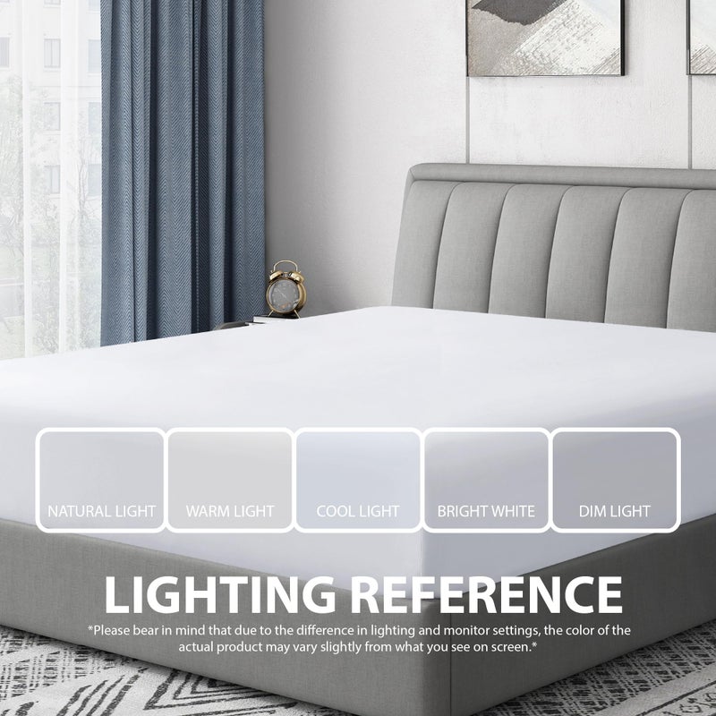 Cathay Home Luxury Wrinkle And Fade Resistant Double Brushed Ultra Soft Microfiber 14-inch Standard Pocket Single Fitted Sheet, White, Twin - Image 5