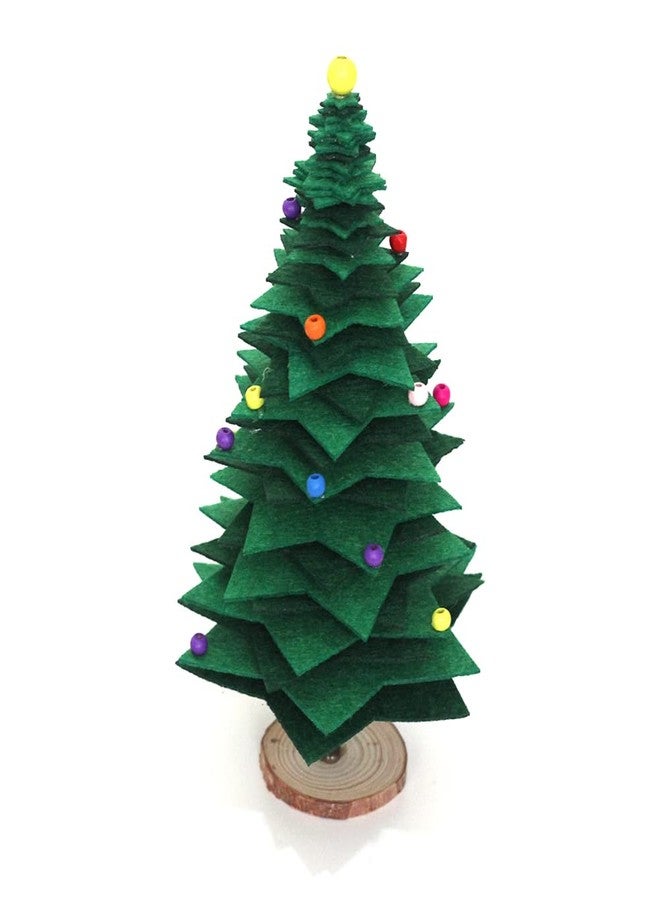Inf-way Felt Christmas Tree DIY Craft Kit, Handmade Mini Christmas Tree Decoration Set Festive DIY Craft Supplies with Felt Sheets & Ornaments for Holiday Decor(3pack) - Image 1
