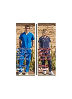 Generic Dagacci Scrubs Medical Uniform Women and Man Scrubs Set Medical Scrubs Top and Pants  - Image 2