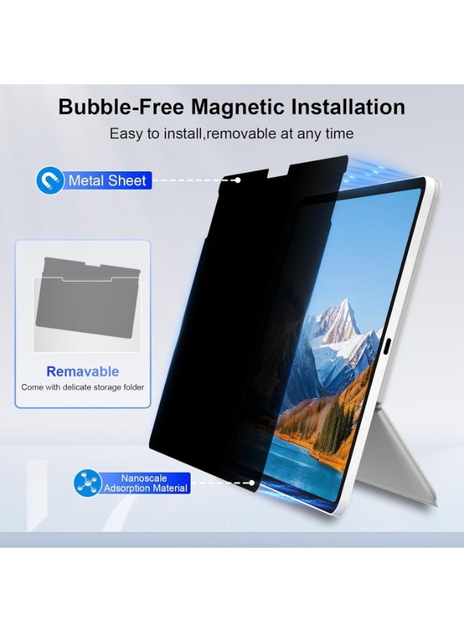 شاشة خصوصية مغناطيسية مضادة للتجسس لجهاز Surface Pro 12 بوصة (2025)، مضادة للتوهج، حماية بزاوية 30°، فلتر قابل للغسل وإعادة الاستخدام، تركيب خالي من الفقاعات - Image 3